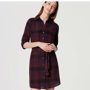 Loft purple plaid dress